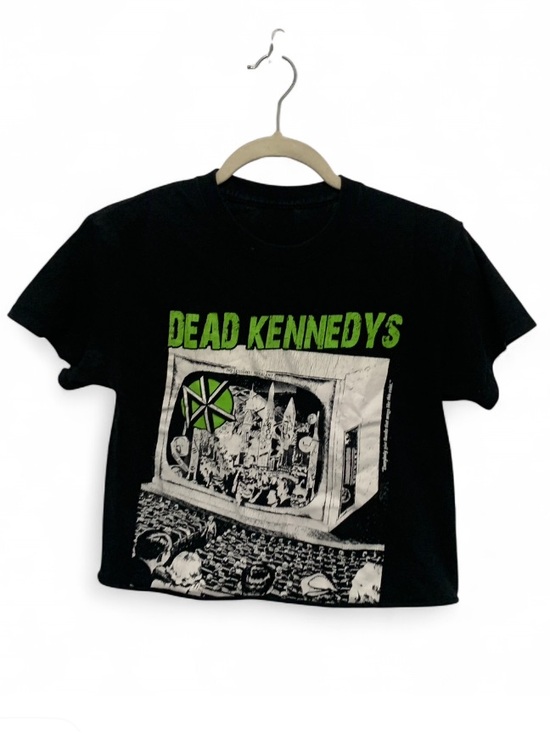 Vintage Tops - Dead Kennedys Movie Theater Graphic Black Cropped Short Sleeve Tee